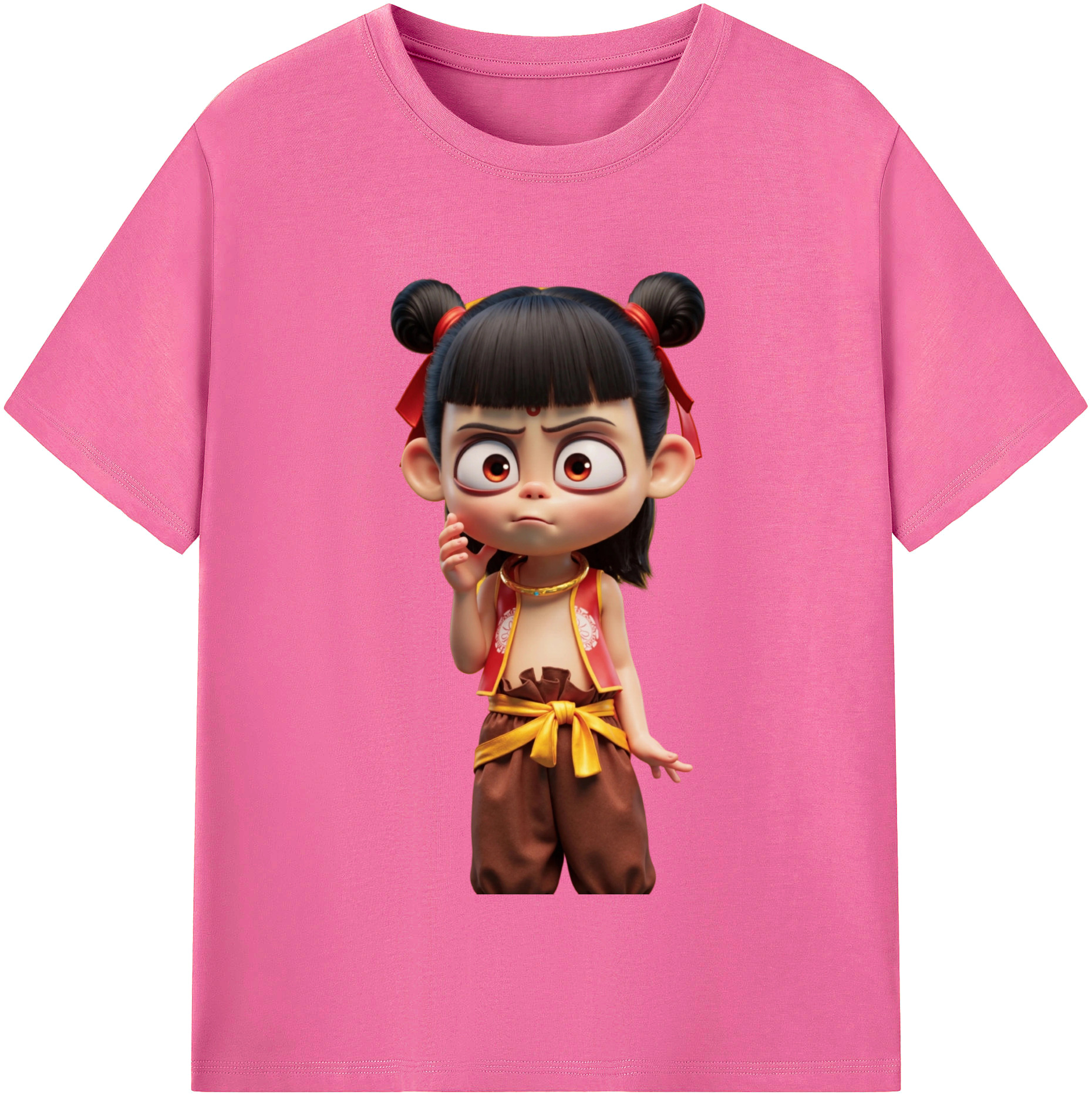 （画像用） Ne Zha 2 ナタ 魔童の大暴れ レディースカジュアルプリントTシャツ（綿100％）